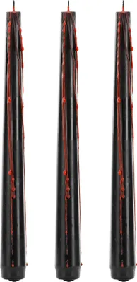 Produktbild von Blutkerzen 20,4cm Wachs 3er Set Schwarz / Rot