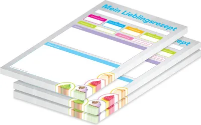 Produktbild von PRICARO Rezeptblock "Törtchen", A4, 25 Blatt, 3 Stück