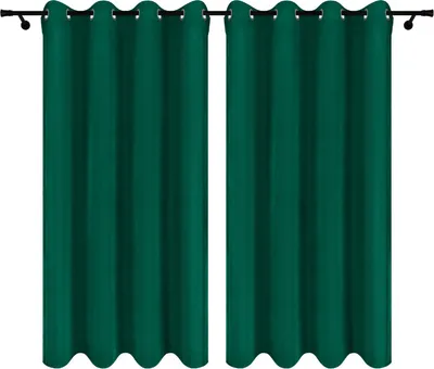 Produktbild von Vorhänge aus Velours mit Ösen 140x250 cm 2 Stücke Grün Dunkelgrün Fertige Gardinen