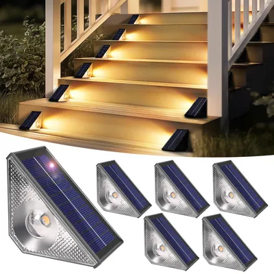 Immagine prodotto di Lampade solari per esterni, set di 6 luci per scale, impermeabili, a LED
