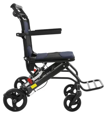 Immagine prodotto di Sedia a rotelle - Sedia a rotelle leggera in alluminio, pieghevole, per adulti, peso: 10 kg, capacità di carico: 100 kg, braccioli regolabili ad altezza tavolo