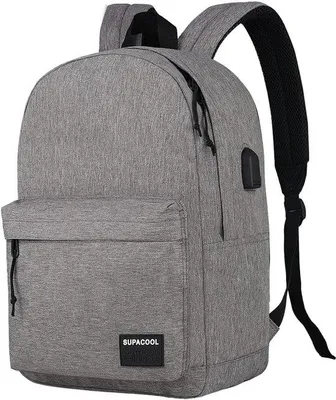Immagine prodotto di Borsa leggera per laptop da 15,6 pollici per uomo e donna, zaino da scuola (grigio chiaro)