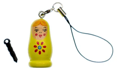 Produktbild von Babuschka Handyanhänger Miniblings Handyschmuck Babuschka Holzpuppe bemalt gelb