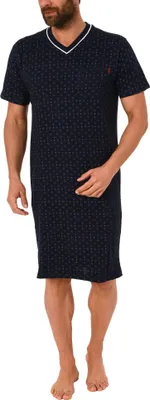 Obrázek produktu pro Pánská noční košile s krátkým rukávem a výstřihem do V (k dispozici také v nadměrných velikostech) - 60820 ; navy , 56