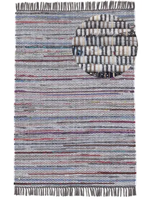 Produktbild von Flachgewebeteppich Kelim Chindi Grau 160x230 cm | Moderner Teppich für Wohn- und Schlafzimmer