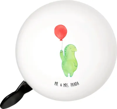 Produktbild von Mr. & Mrs. Panda Fahrradglocke Schildkröte Luftballon - Weiß - Geschenk, Fahrrad-Klingel, Schildkröten, Klingel Für Fahrrad, Fahrradklingel, Ballon, Motivationsspruch