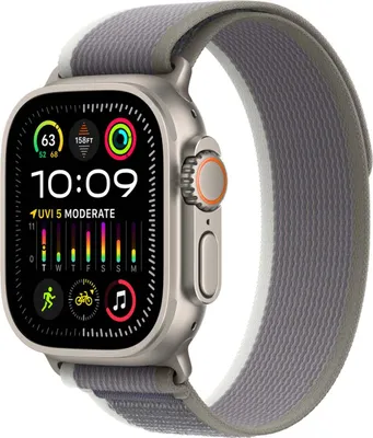 Image de Bracelet Apple Trail Loop pour Apple Watch | 44/45/46/49 mm - Taille M/L - Vert et gris