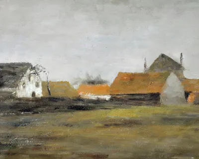 Produktbild von Vincent Van Gogh Kunstdruck Bild - Bauernhäuser In Loosduinen Bei Den Haag In Der Morgendämmerung, 1883 (40 x 50 cm)