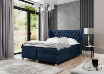 Produktbild von Luxus Boxspringbett Schlafzimmer Bett Polsterbett Modern 160x200cm Holz