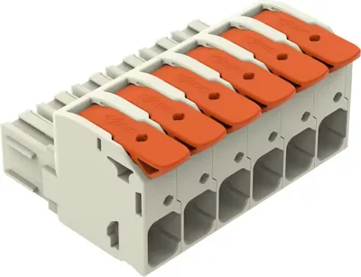 Produktbild von WAGO 1-Leiter-Federleiste;Hebel;Push-in CAGE CLAMP®;lichtgrau 832-1106