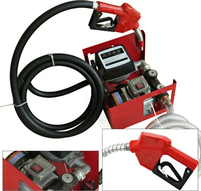 Image de Pompe à gasoil Pompe d'aspiration de gasoil Auto-amorçante Pompe à gasoil de chauffage Pistolet Promote Pompe à gasoil Station-service 230V 60L/min