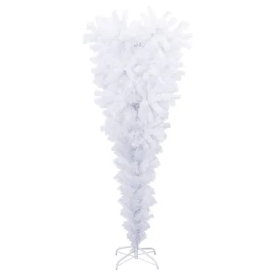 Image de vidaXL Sapin de Noël artificiel avec support Inversé Blanc 120 cm