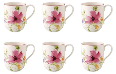 Produktbild von Villeroy & Boch Mariefleur Basic 6er Set Latte Macchiato Tasse 450 ml Porzellan
