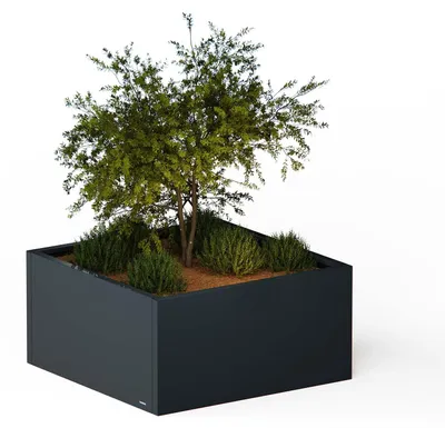 Produktbild von Herstera Garden Cube Low L Plus flacher Outdoor Pflanzkasten 100x100x50 cm