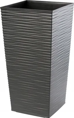 Zdjęcie produktu dla KADAX Doniczka Donica z Wkładem Osłonka Kwietnik Wysoka Ogrodowa Grafit 34x68cm