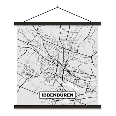 Produktbild von MuchoWow® Textilposter Ibbenbüren - Karte - Stadtplan - Deutschland 40x40 cm mit schwarzem Rahmen - Fotos