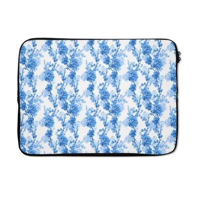 Produktbild von MuchoWow® Laptop Hülle 14 ZollBlumen - Blau - Hortensie Laptoptasche - Laptoptasche - Stoßsicher - Schutzhaube