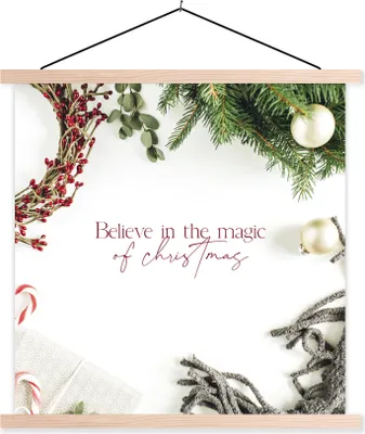 Produktbild von MuchoWow® Textilposter Winter - Weihnachten - Magie 120x120 cm mit holzfarbenen Rahmen - Textil-Poster