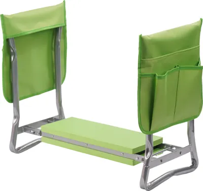 Zdjęcie produktu dla Relaxdays Ławka na kolana do prac ogrodniczych, składana, wyściełana, z kieszeniami, 2 w 1: podparcie dla kolan i siedzisko ogrodowe, do 150 kg, jasnozielona