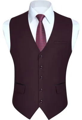 Obrázok produktu pre Sako pánske, elegantné, vhodné na svadbu, klasický štýl, jednofarebné, vhodné na bežné nosenie, do práce, formálne príležitosti, smoking, s vreckami, farba: bordovo/kaštanová, veľkosť: 3XL