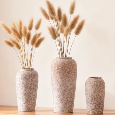 Productafbeelding van Set van 3 keramische vazen, modern design, geschikt voor pampasgras en bloemen