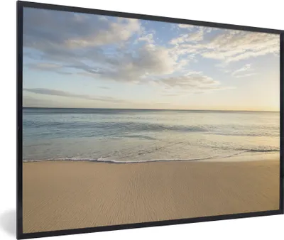 Produktbild von MuchoWow® MuchoWow® Gerahmtes Poster Strand - Wasser - Wolken 90x60 cm - Poster mit zchwarzem Bilderrahmen - Fotorahmen - Foto-Plakat