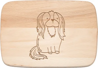 Produktbild von Mr. & Mrs. Panda Holzbrett Hund Cavalier King Charles Spaniel - Transparent - Geschenk, Frühstücksbrett, Cockerspaniel, Sprüche, Frühstücksbrettchen, Spruch, Schlappohren