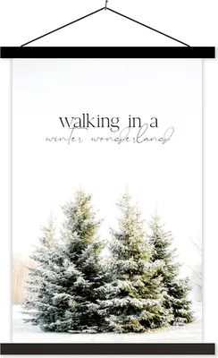 Produktbild von MuchoWow® Textilposter Weihnachtsbaum - Schnee - Winter 40x60 cm mit schwarzem Rahmen - Wanddekorationen