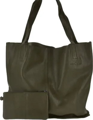 Immagine prodotto di Greenburry Shopper in pelle 43x31cm Borsa a tracolla "Carmen" oliva