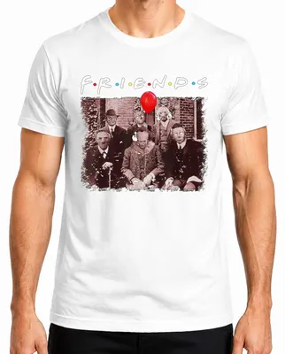 Imagen del producto de Camiseta blanca para hombre, talla M, con motivos de terror de Halloween: Pennywise, Jason, Freddy