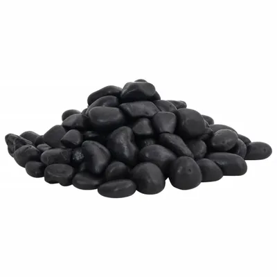 Image de vidaXL Galets polis 10 kg noir 2-5 cm