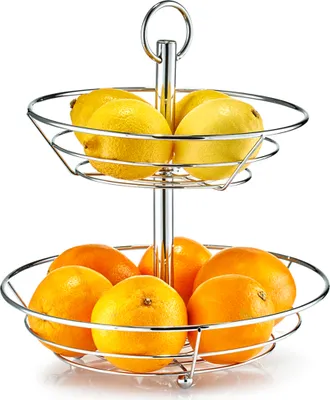 Produktbild von Zeller Obst-Etagere, 2-lagig, Metall verchromt - Ø26x29; 27302
