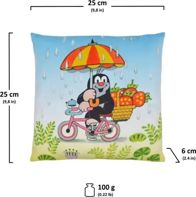 Produktbild von Kissen der kleine Maulwurf, Motiv Sommer, 25x25cm - Kinderkissen
