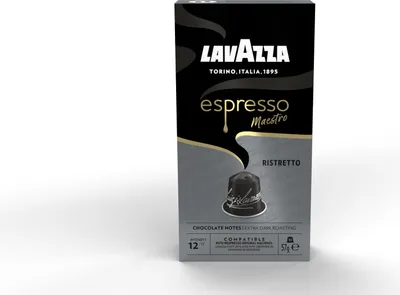 Produktbild von Lavazza Espresso Maestro Ristretto, Kaffeekapsel, Ristretto, Dunkle Röstung, Nespresso, 12/13, Schwarz, Silber