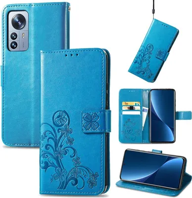 Produktbild von König Design Hülle kompatibel mit Xiaomi 12 Pro Kunstleder Handyhülle - Handy Case Blau