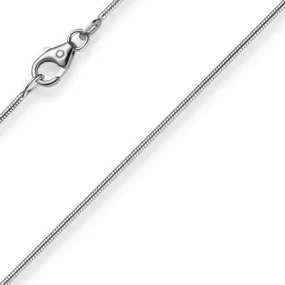 Produktbild von 1mm Schlangenkette Kette Collier aus 585 Gold Weißgold 45cm Damen Goldkette