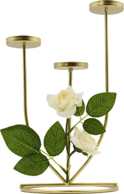 Productafbeelding van Sfeervol kaarsenhoudertje met bloemengeur, geschikt als decoratie voor de woonkamer, hal, tv-meubel of salontafel