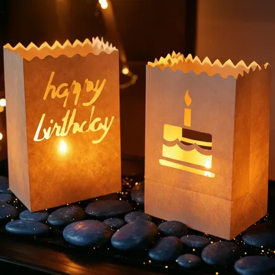 Produktbild von Lichtertüten 20er Set Lichttüten Papierlaternen Leuchttüten Papier Happy Birtday