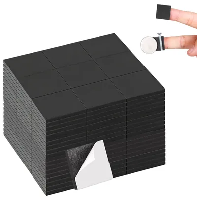 Image de Blocs magnétiques autocollants, 120 pièces, 20 x 20 mm, pour l'école, la maison, le bureau, les tableaux blancs, le réfrigérateur, les affiches, les photos, les notes (noirs)