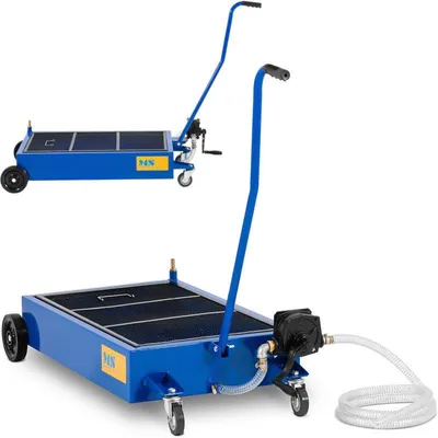 Image de Bac de récupération d'huile mobile de 65 litres avec pompe manuelle, idéal pour les garages automobiles