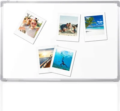 Produktbild von Whiteboard Set, Whiteboard Magnettafel Magnetwand, Weißboard Magnetisch und Beschreibbar, mit Stiftablage und Abnehmbare Haken, Weiß (60 x 40 cm)