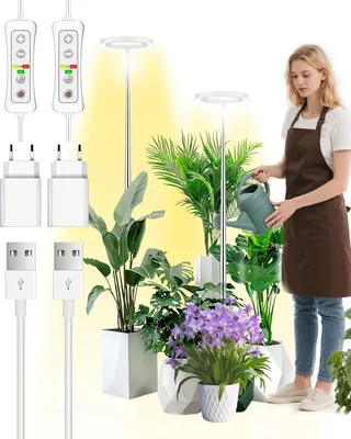 Produktbild von LED Pflanzenlicht für Zimmerpflanzen - Vollspektrum, höhenverstellbar, automatische Zeitschaltuhr