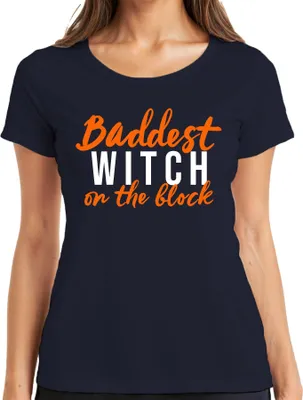 Obrázek produktu pro Dámské tričko Halloween Witch Saying Woman Gift, Navy, XXL