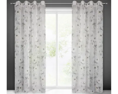 Obrázok produktu pre Design 91, Dekoračná záclona s krúžkami - Bessy kvety, 140 x 250 cm