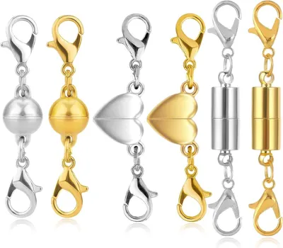 Productafbeelding van Magnetische Sluitingen - Ketting Sluitingen - Sieraden Maken - Eenvoudig Bevestigen - 6 Stuks - Goud en Zilver