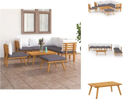 Produktbild von vidaXL 8-tlg. Garten-Lounge-Set mit Kissen Massivholz Akazie -  Gartenmöbel-Sets