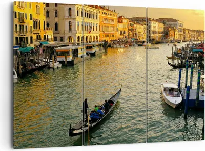 Produktbild von Bild auf Leinwand - Leinwandbild - Ansicht Wasser Gondel Reise - 165x110cm - Wand Bild - Wanddeko - Leinwanddruck - Bilder - Kunstdruck - Wanddekoration - Leinwand bilder - Wandkunst - CE165x110-0452