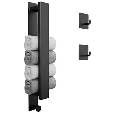 Image de Porte-serviettes adhésif pour salle de bain, 40 cm, sans perçage