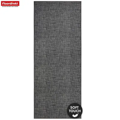 Image de Floordirekt Tapis Tessaro, tapis antidérapant pour couloir et cuisine, facile d'entretien, durable et résistant, tapis moderne, anthracite, 80 x 200 cm