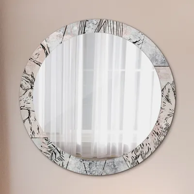 Produktbild von Wohnzimmer Spiegel - Badezimmerspiegel Wandspiegel zum Schlafzimmer – Schminkspiegel - Tiere Abstrakt - Runder: Ø80cm
